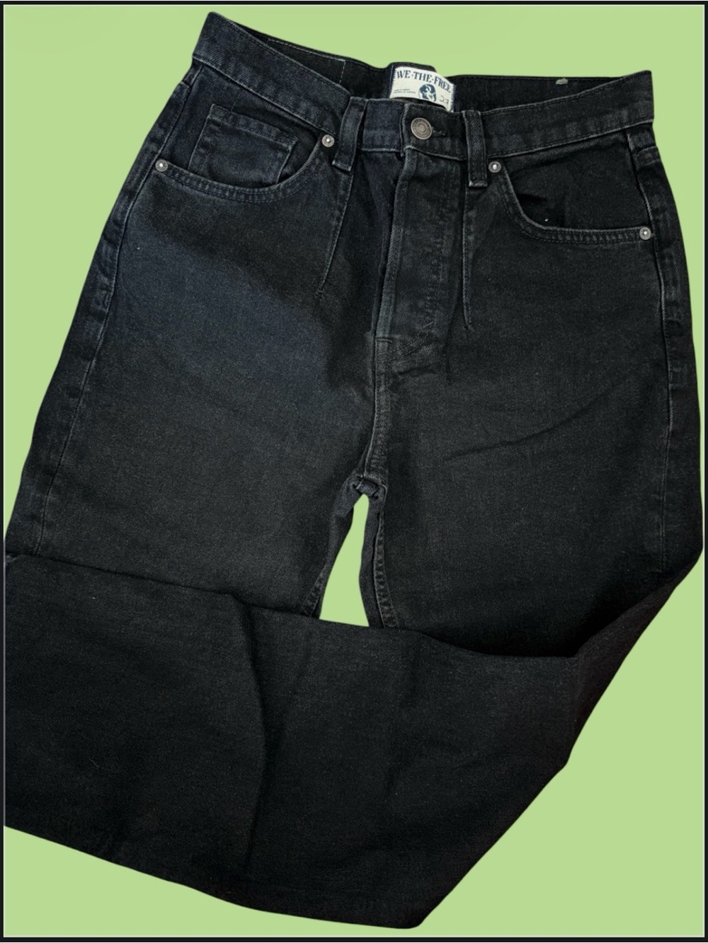 We The Free Black Straight-Leg Jeans